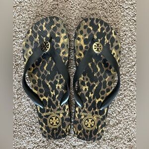 Tory Birch Flop Flops Leopard Print
